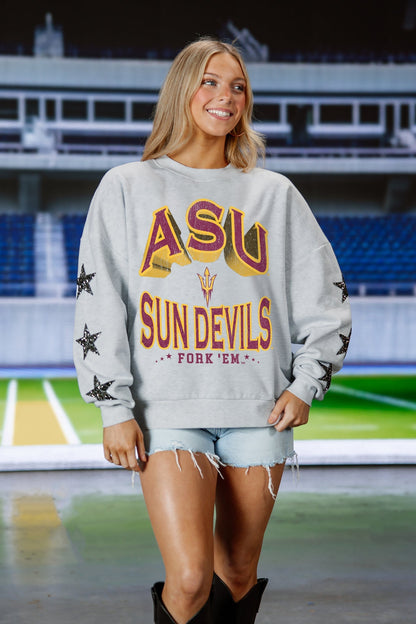 ARIZONA STATE SUN DEVILS RESILIENCE STAR EMBELLISHED CREW SWEATSHIRT