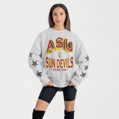 ARIZONA STATE SUN DEVILS RESILIENCE STAR EMBELLISHED CREW SWEATSHIRT