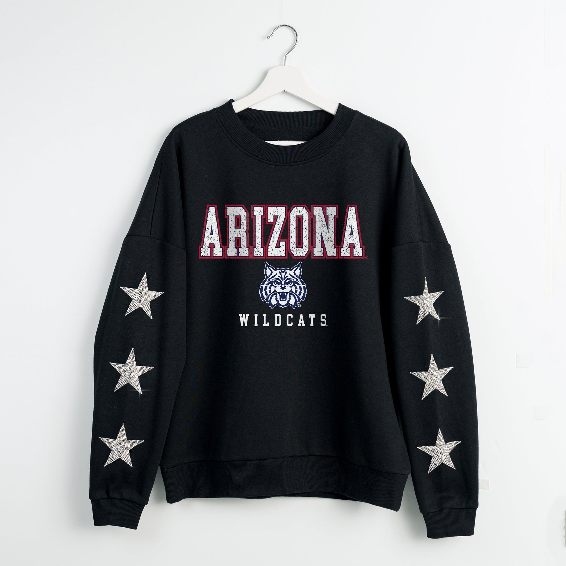 ARIZONA WILDCATS VELOCITY STAR EMBELLISHED CREW SWEATSHIRT