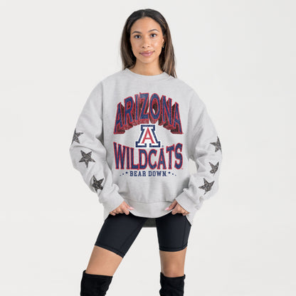 ARIZONA WILDCATS RESILIENCE STAR EMBELLISHED CREW SWEATSHIRT