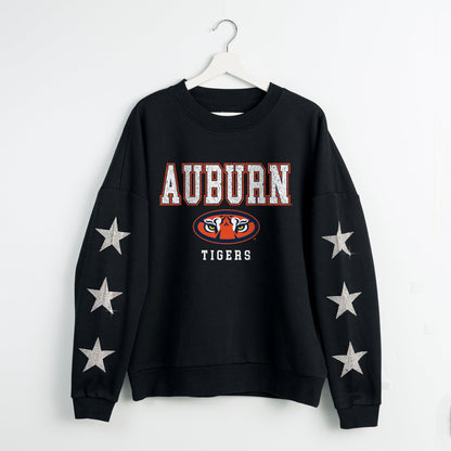 AUBURN TIGERS VELOCITY STAR EMBELLISHED CREW SWEATSHIRT