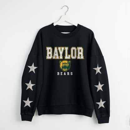 BAYLOR BEARS VELOCITY STAR EMBELLISHED CREW SWEATSHIRT