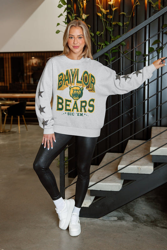 BAYLOR BEARS RESILIENCE STAR EMBELLISHED CREW SWEATSHIRT