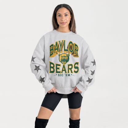 BAYLOR BEARS RESILIENCE STAR EMBELLISHED CREW SWEATSHIRT