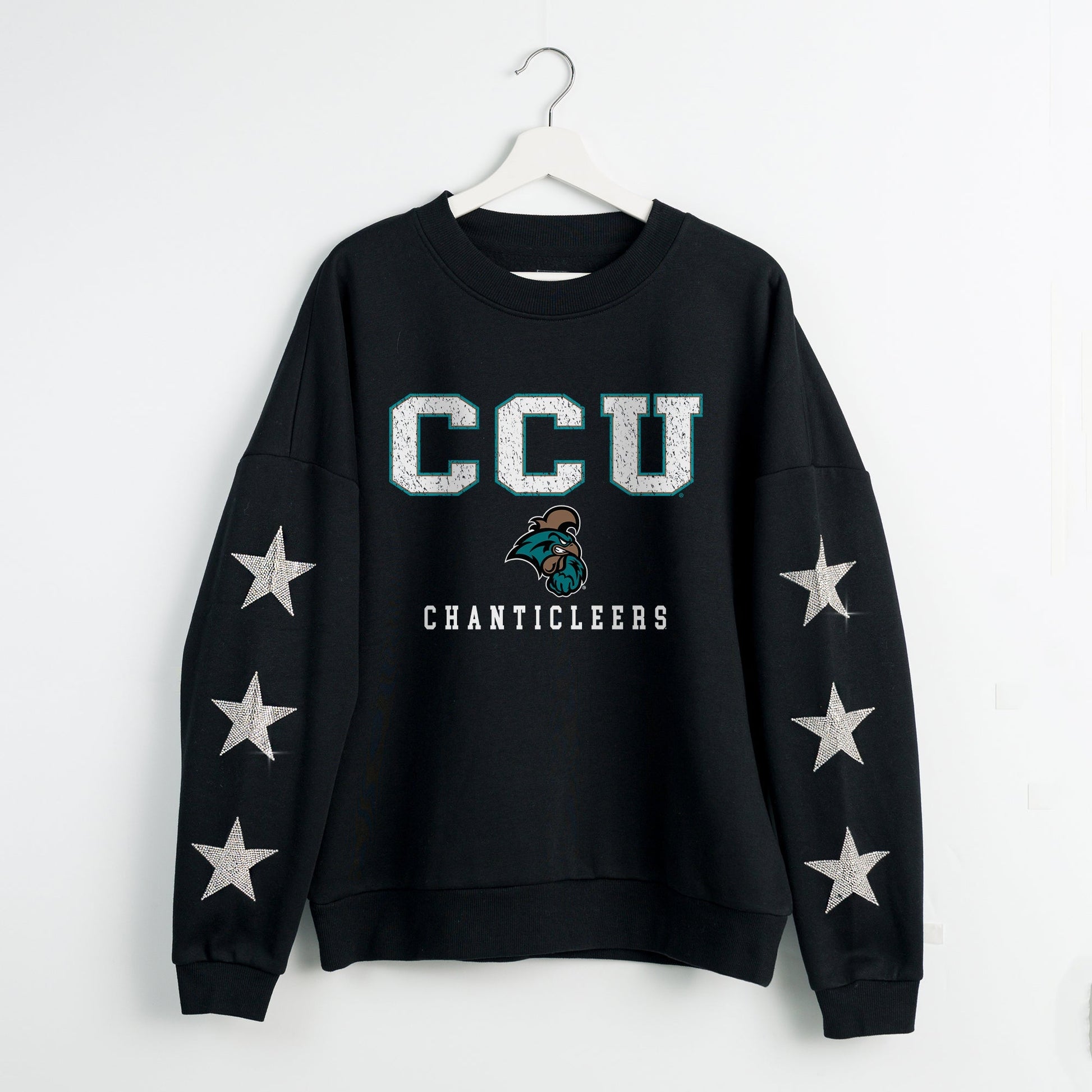 COASTAL CAROLINA CHANTICLEERS VELOCITY STAR EMBELLISHED CREW SWEATSHIRT