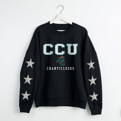 COASTAL CAROLINA CHANTICLEERS VELOCITY STAR EMBELLISHED CREW SWEATSHIRT