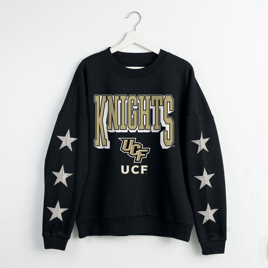 CENTRAL FLORIDA KNIGHTS PURE VICTORY EMBELLISHED STAR SLEEVE CREWNECK PULLOVER