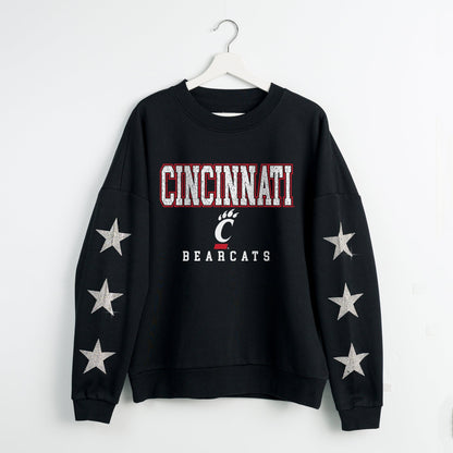 CINCINNATI BEARCATS VELOCITY STAR EMBELLISHED CREW SWEATSHIRT