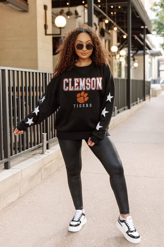 CLEMSON TIGERS VELOCITY STAR EMBELLISHED CREW SWEATSHIRT
