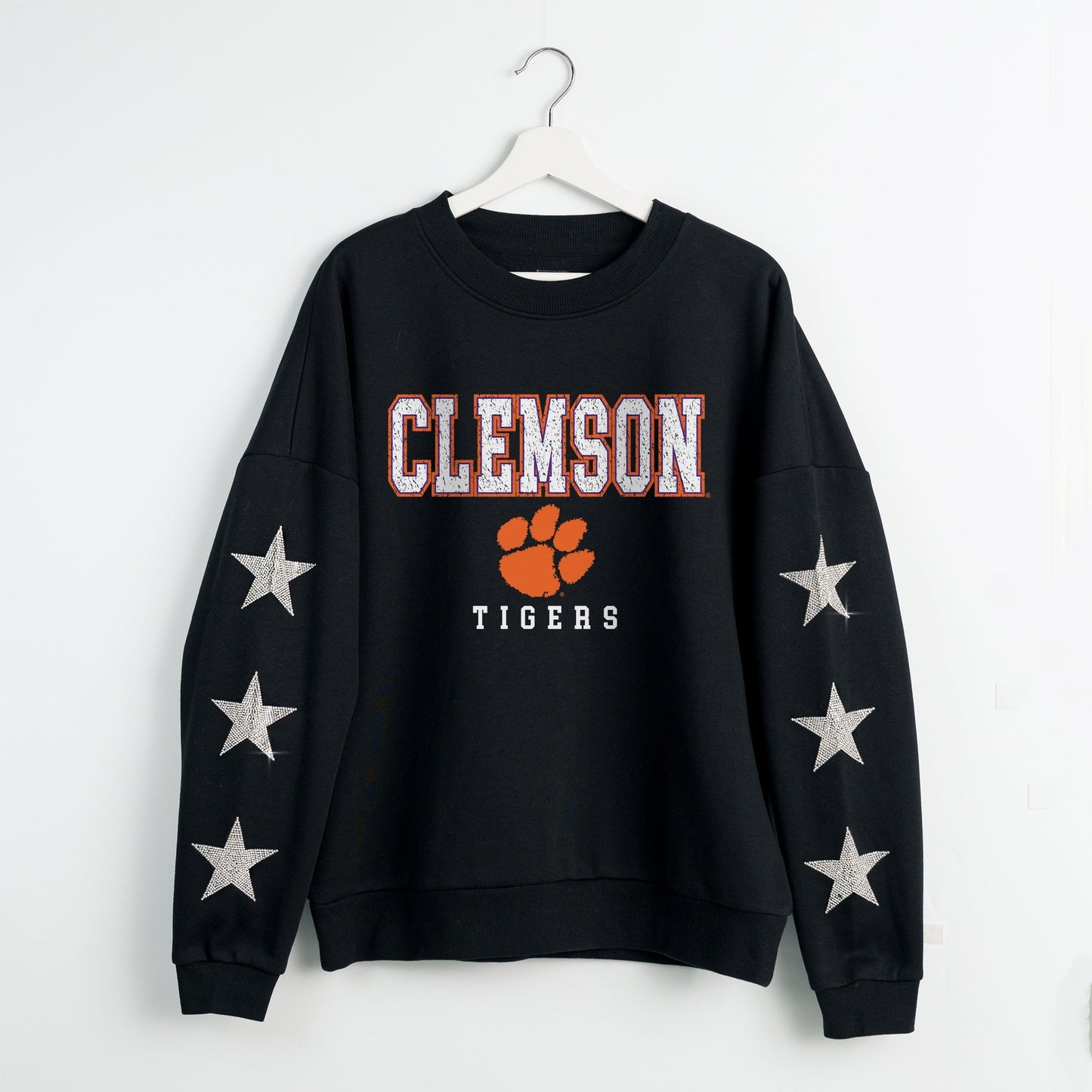 CLEMSON TIGERS VELOCITY STAR EMBELLISHED CREW SWEATSHIRT