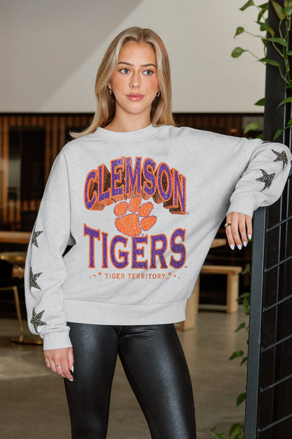 CLEMSON TIGERS RESILIENCE STAR EMBELLISHED CREW SWEATSHIRT