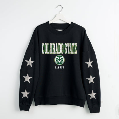 COLORADO STATE RAMS VELOCITY STAR EMBELLISHED CREW SWEATSHIRT
