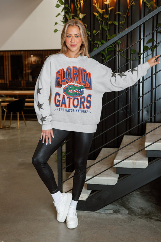 FLORIDA GATORS RESILIENCE STAR EMBELLISHED CREW SWEATSHIRT