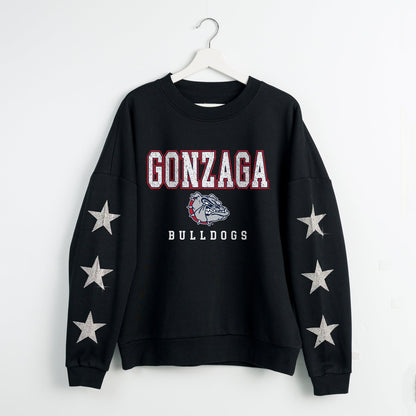 GONZAGA BULLDOGS VELOCITY STAR EMBELLISHED CREW SWEATSHIRT