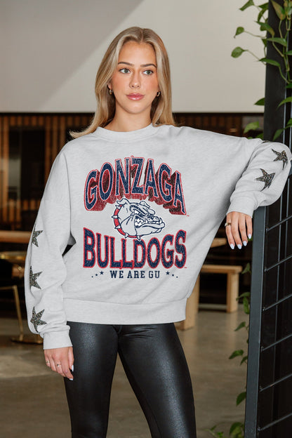 GONZAGA BULLDOGS RESILIENCE STAR EMBELLISHED CREW SWEATSHIRT