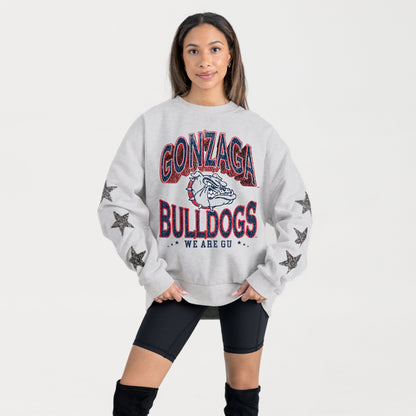GONZAGA BULLDOGS RESILIENCE STAR EMBELLISHED CREW SWEATSHIRT