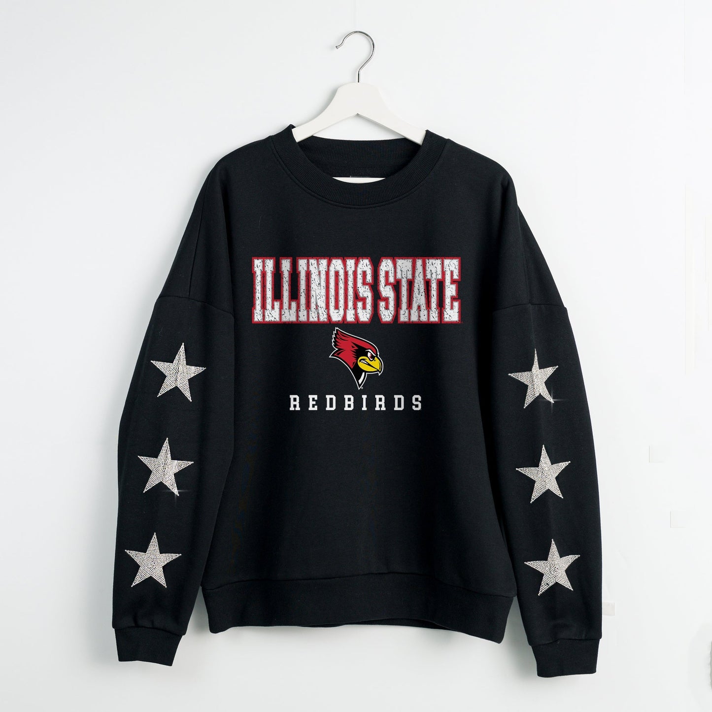 ILLINOIS STATE REDBIRDS VELOCITY STAR EMBELLISHED CREW SWEATSHIRT