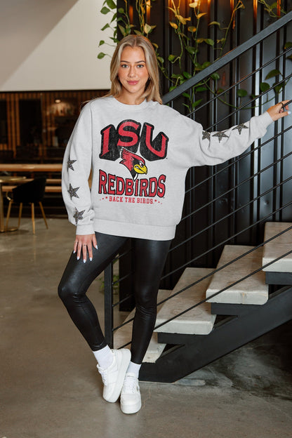ILLINOIS STATE REDBIRDS RESILIENCE STAR EMBELLISHED CREW SWEATSHIRT