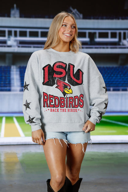 ILLINOIS STATE REDBIRDS RESILIENCE STAR EMBELLISHED CREW SWEATSHIRT