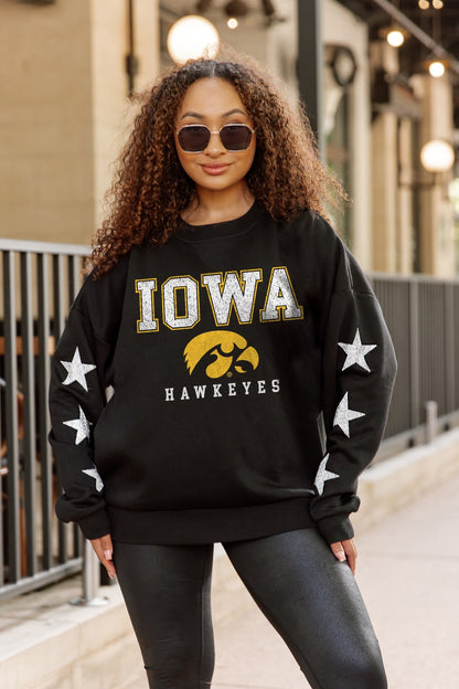 IOWA HAWKEYES VELOCITY STAR EMBELLISHED CREW SWEATSHIRT