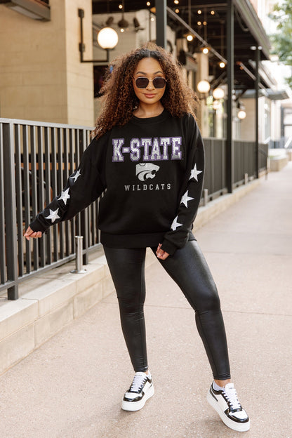 KANSAS STATE WILDCATS VELOCITY STAR EMBELLISHED CREW SWEATSHIRT