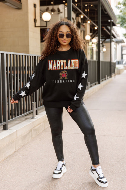 MARYLAND TERRAPINS VELOCITY STAR EMBELLISHED CREW SWEATSHIRT