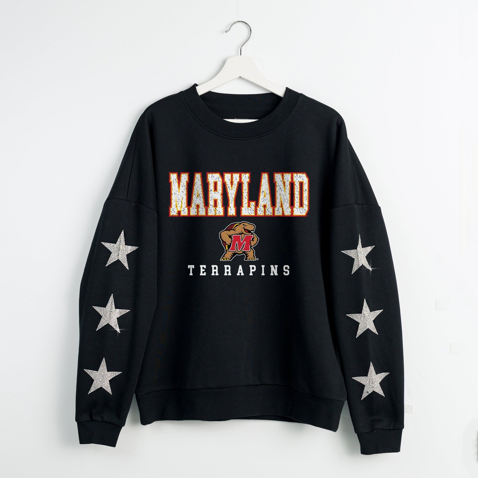 MARYLAND TERRAPINS VELOCITY STAR EMBELLISHED CREW SWEATSHIRT