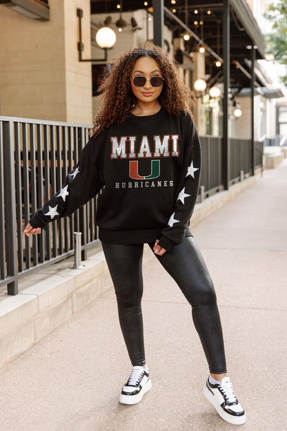 MIAMI HURRICANES VELOCITY STAR EMBELLISHED CREW SWEATSHIRT