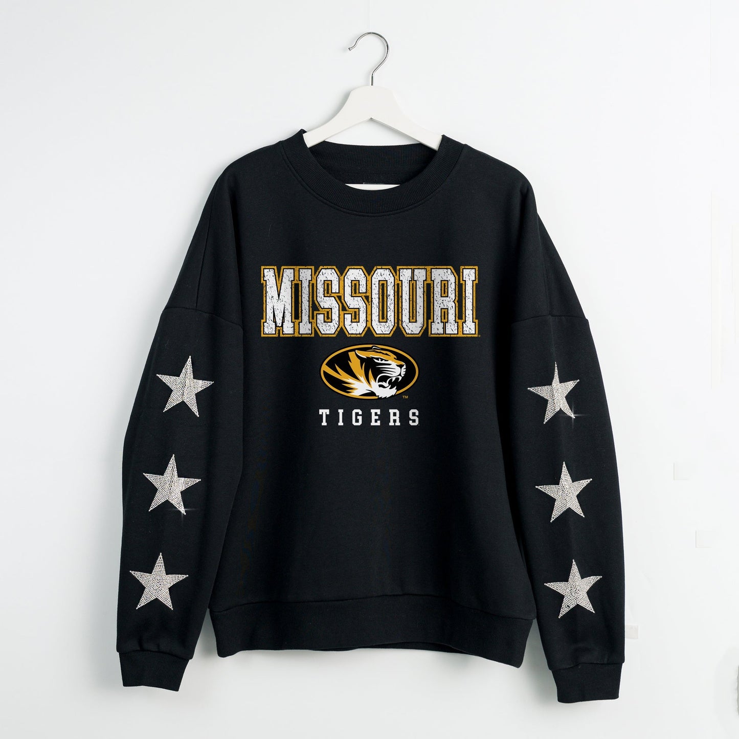 MISSOURI TIGERS VELOCITY STAR EMBELLISHED CREW SWEATSHIRT