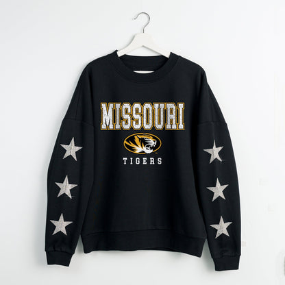 MISSOURI TIGERS VELOCITY STAR EMBELLISHED CREW SWEATSHIRT