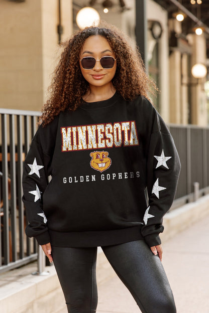 MINNESOTA GOLDEN GOPHERS VELOCITY STAR EMBELLISHED CREW SWEATSHIRT