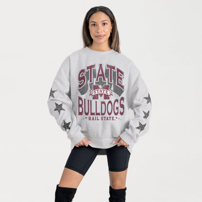 MISSISSIPPI STATE BULLDOGS RESILIENCE STAR EMBELLISHED CREW SWEATSHIRT