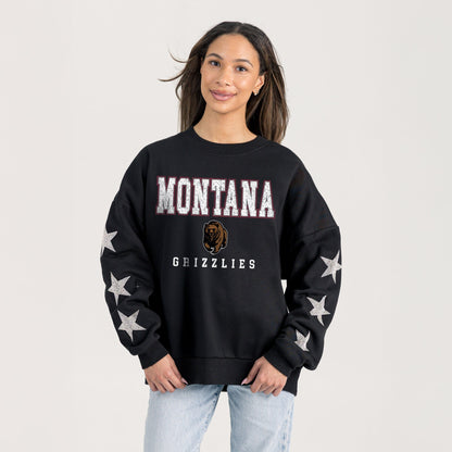 MONTANA GRIZZLIES VELOCITY STAR EMBELLISHED CREW SWEATSHIRT