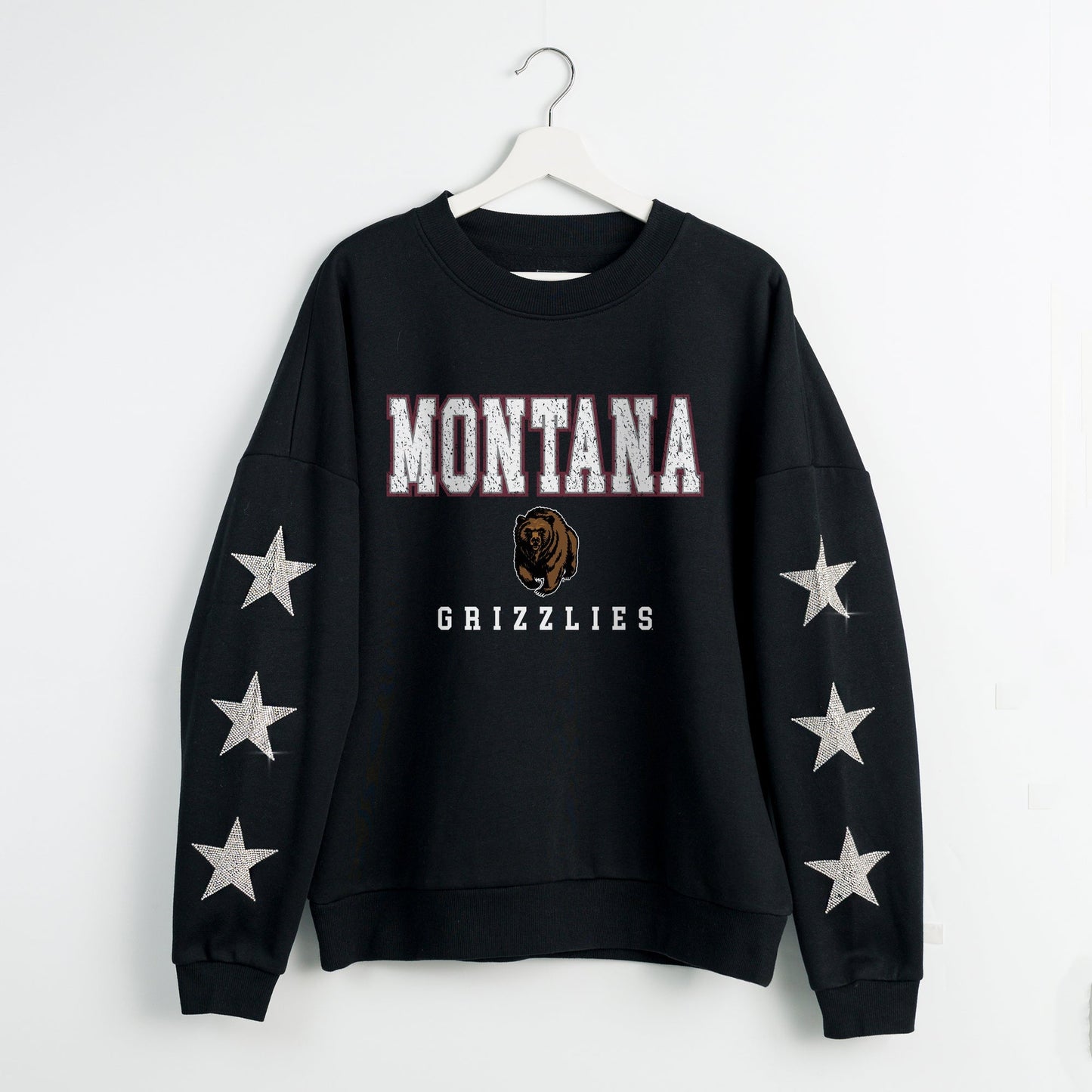 MONTANA GRIZZLIES VELOCITY STAR EMBELLISHED CREW SWEATSHIRT