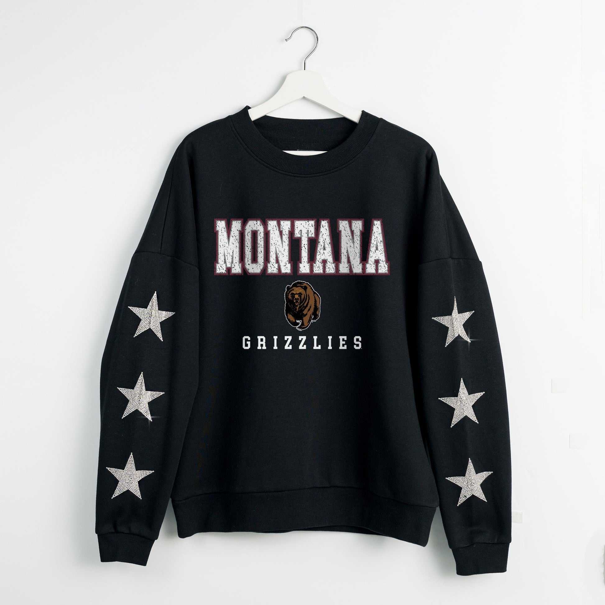 MONTANA GRIZZLIES VELOCITY STAR EMBELLISHED CREW SWEATSHIRT