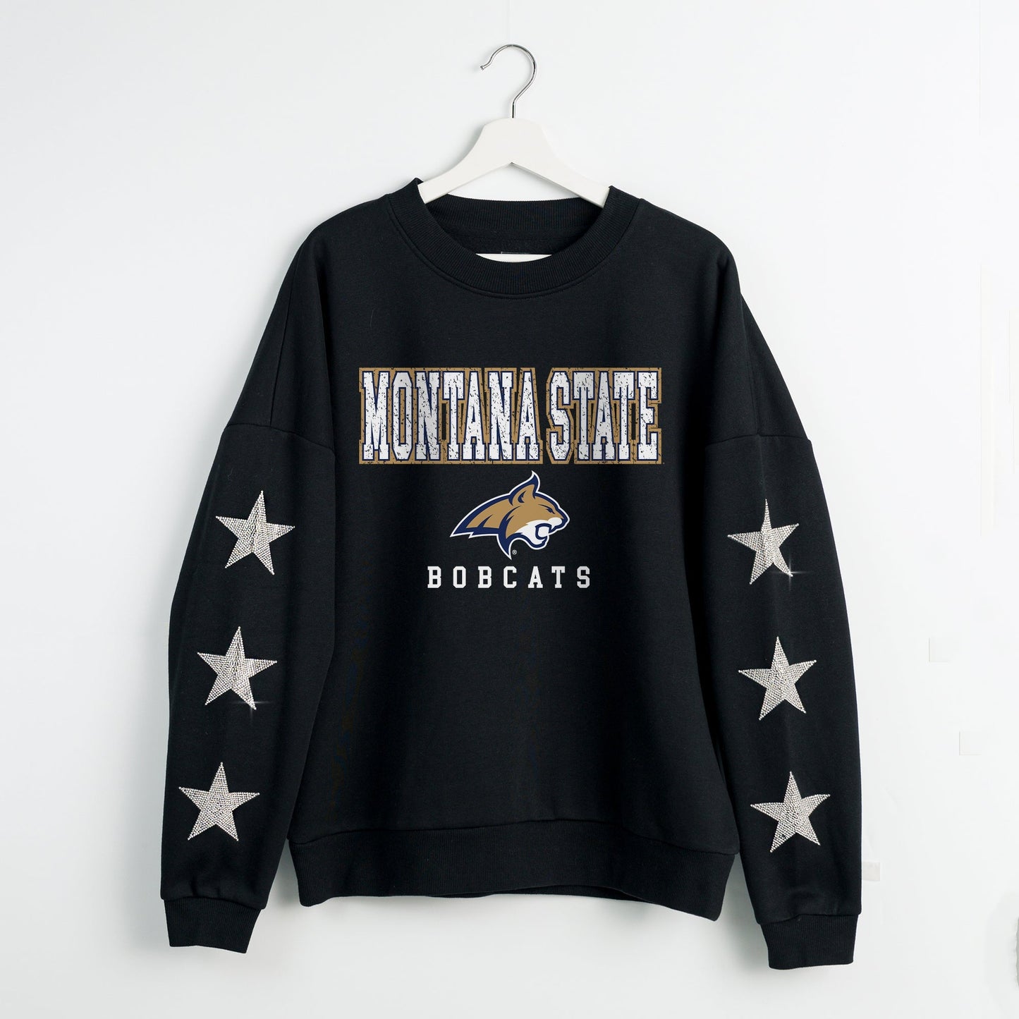 MONTANA STATE BOBCATS VELOCITY STAR EMBELLISHED CREW SWEATSHIRT