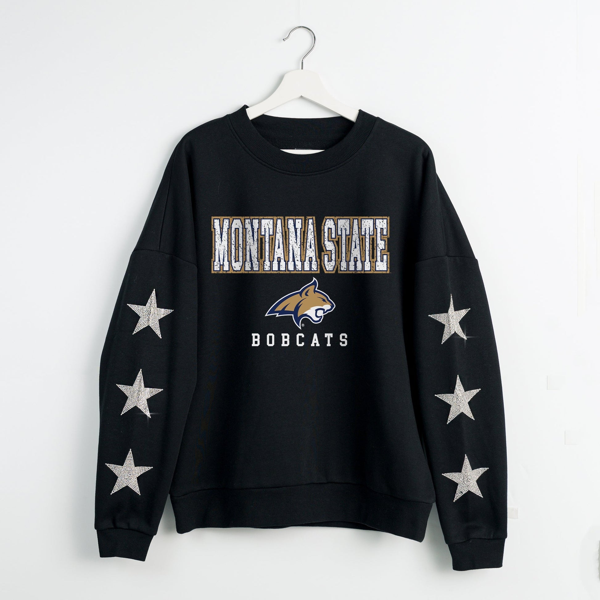 MONTANA STATE BOBCATS VELOCITY STAR EMBELLISHED CREW SWEATSHIRT