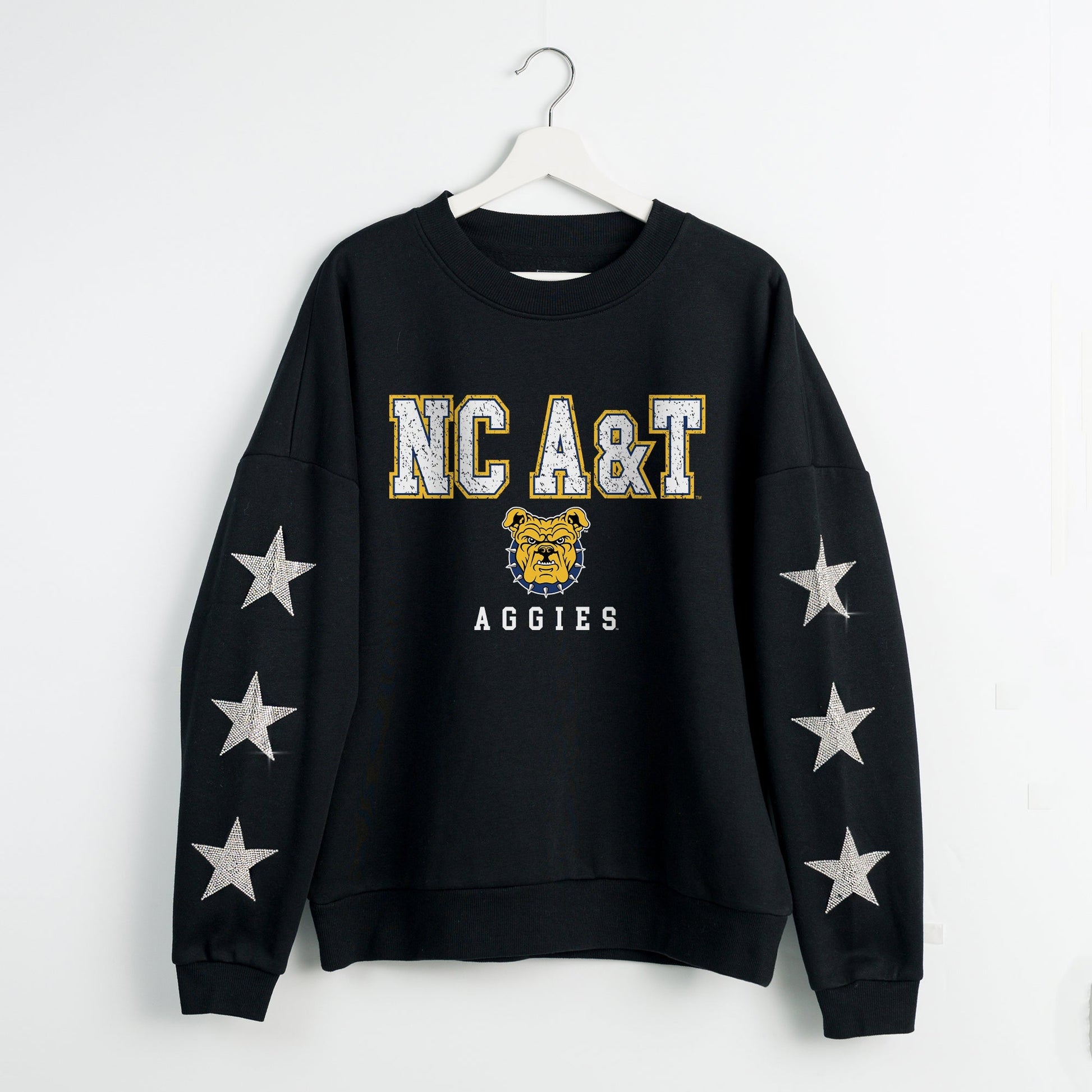 NORTH CAROLINA A&T STATE AGGIES VELOCITY STAR EMBELLISHED CREW SWEATSHIRT