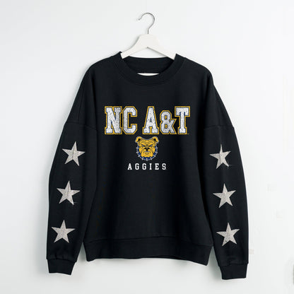 NORTH CAROLINA A&T STATE AGGIES VELOCITY STAR EMBELLISHED CREW SWEATSHIRT