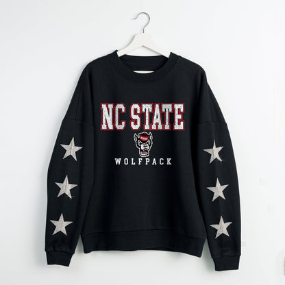 NORTH CAROLINA STATE WOLFPACK VELOCITY STAR EMBELLISHED CREW SWEATSHIRT