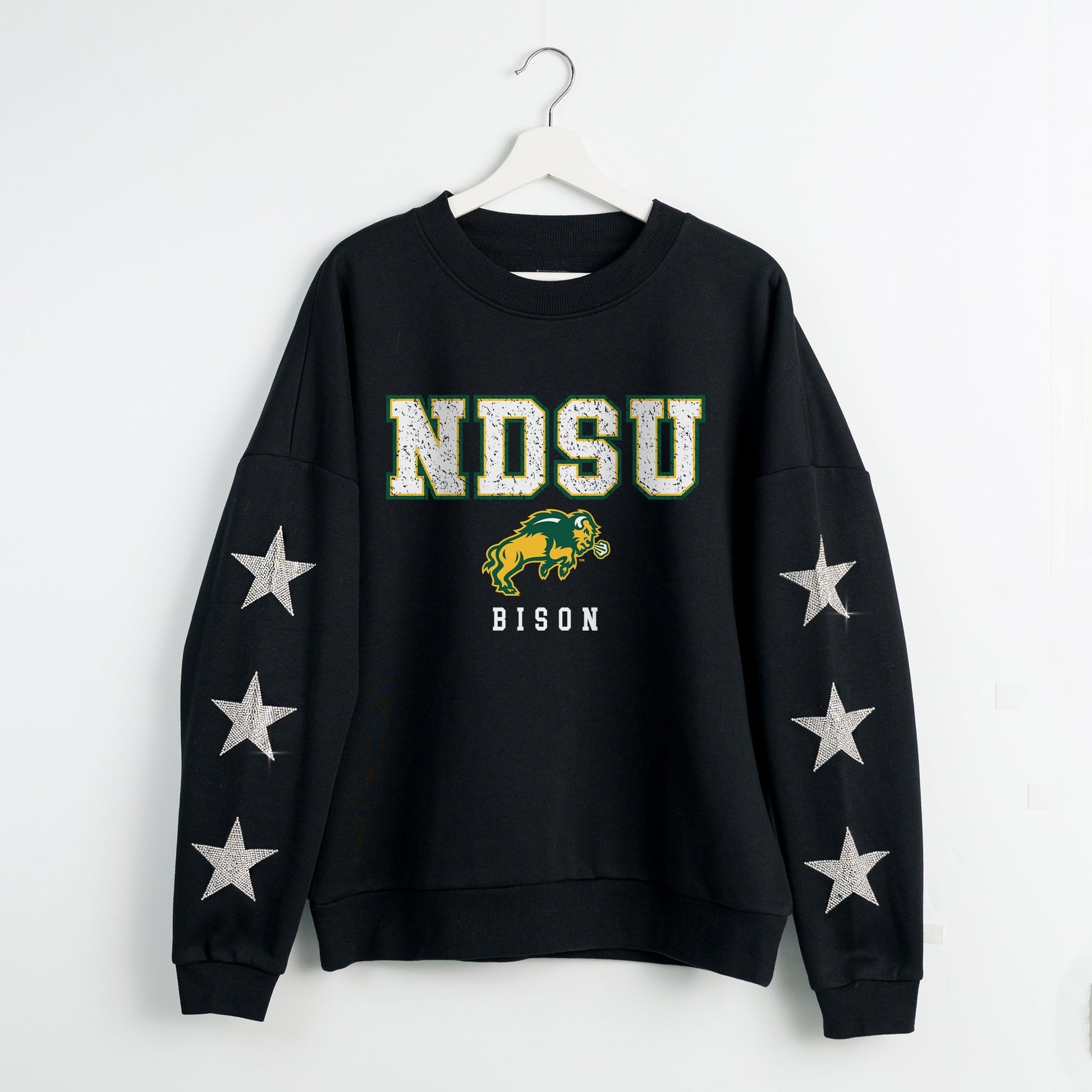 NORTH DAKOTA STATE BISON VELOCITY STAR EMBELLISHED CREW SWEATSHIRT