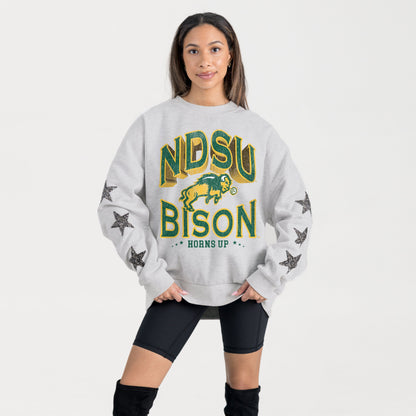 NORTH DAKOTA STATE BISON RESILIENCE STAR EMBELLISHED CREW SWEATSHIRT
