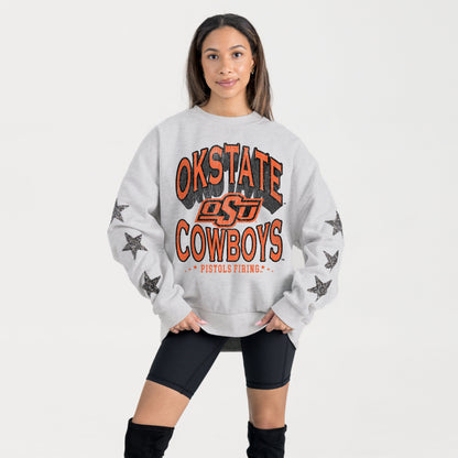OKLAHOMA STATE COWBOYS RESILIENCE STAR EMBELLISHED CREW SWEATSHIRT
