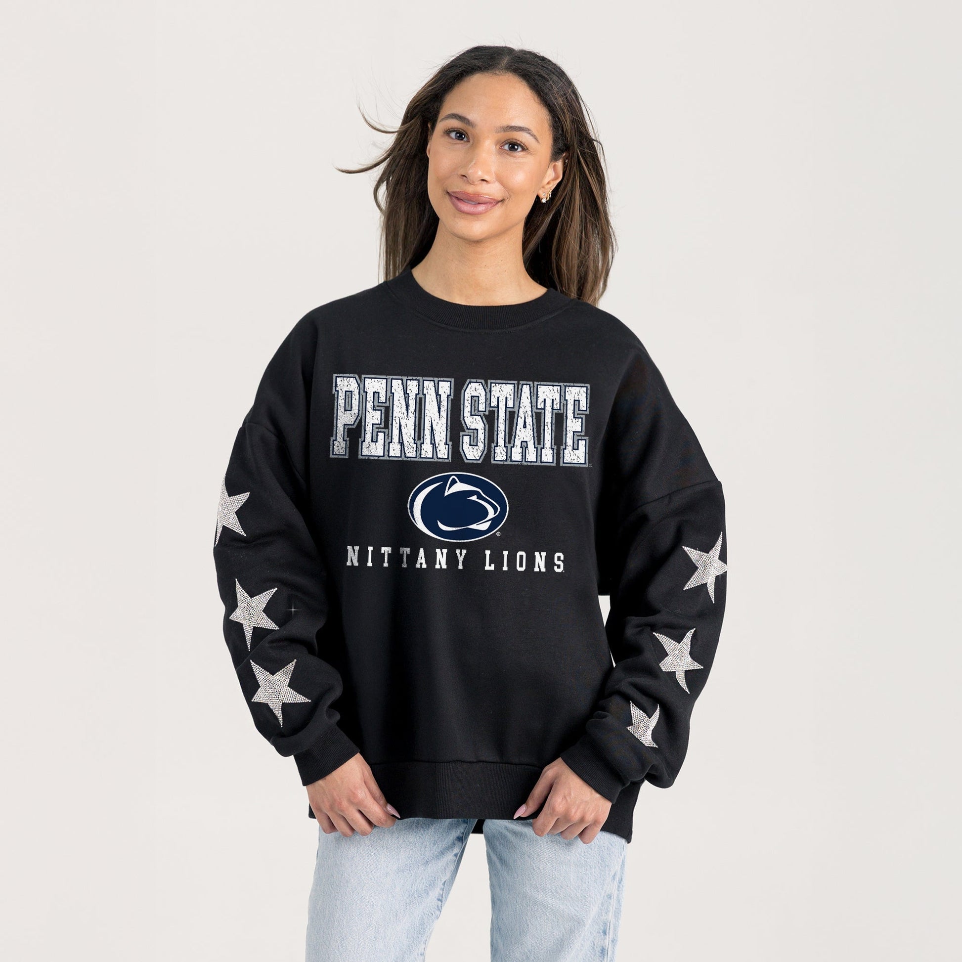 PENN STATE NITTANY LIONS VELOCITY STAR EMBELLISHED CREW SWEATSHIRT