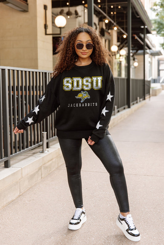SOUTH DAKOTA STATE JACKRABBITS VELOCITY STAR EMBELLISHED CREW SWEATSHIRT
