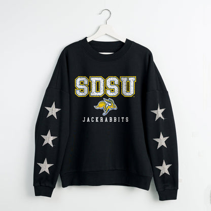 SOUTH DAKOTA STATE JACKRABBITS VELOCITY STAR EMBELLISHED CREW SWEATSHIRT