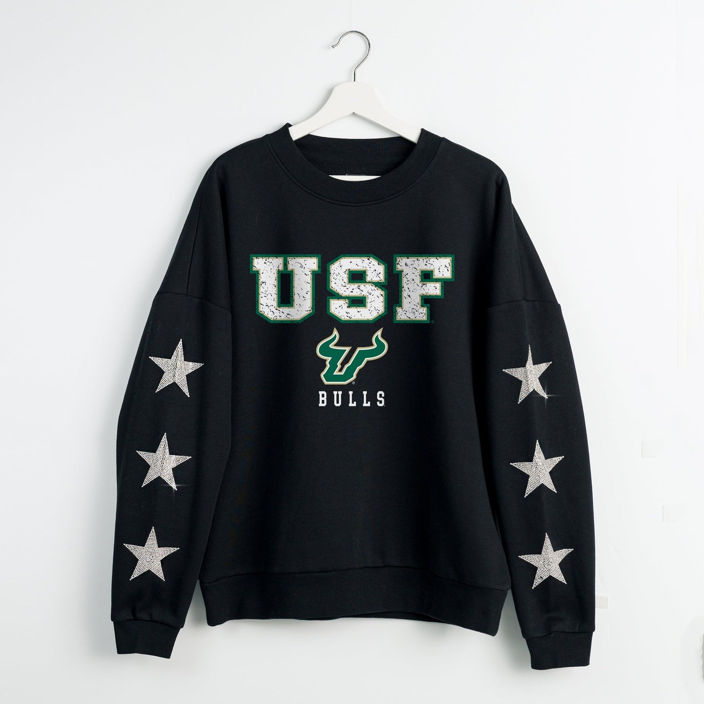 SOUTH FLORIDA BULLS VELOCITY STAR EMBELLISHED CREW SWEATSHIRT