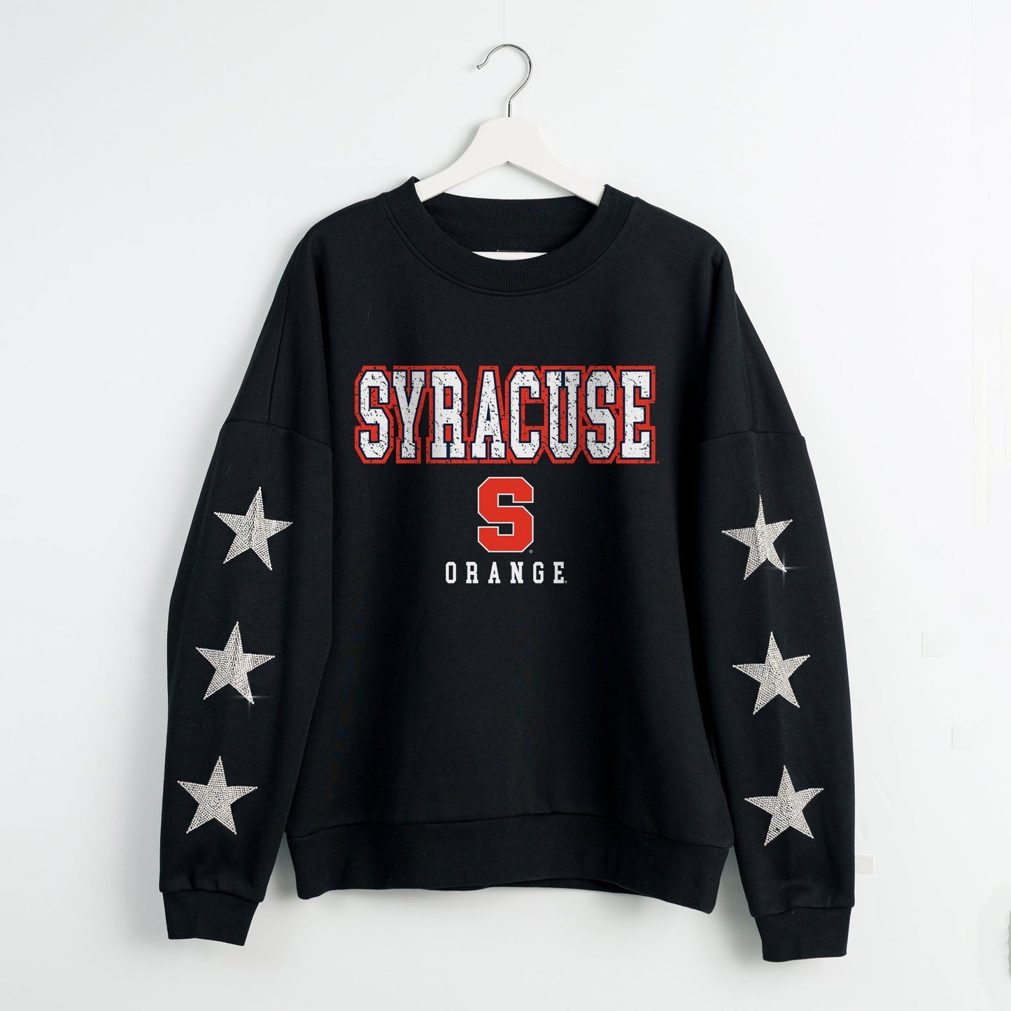 SYRACUSE ORANGE VELOCITY STAR EMBELLISHED CREW SWEATSHIRT
