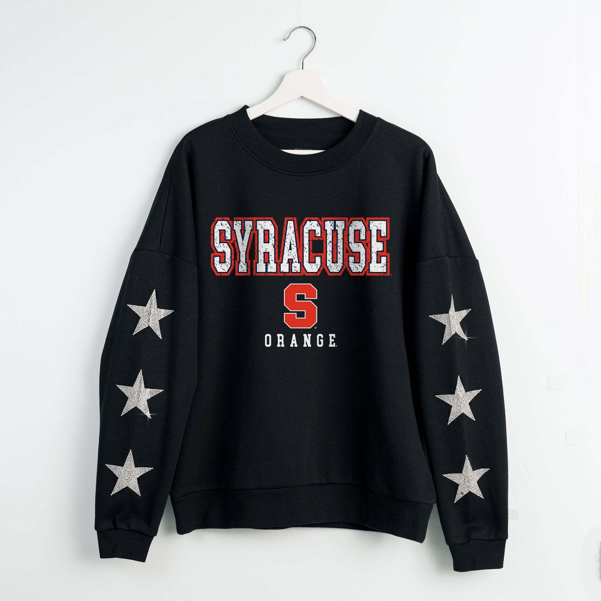 SYRACUSE ORANGE VELOCITY STAR EMBELLISHED CREW SWEATSHIRT