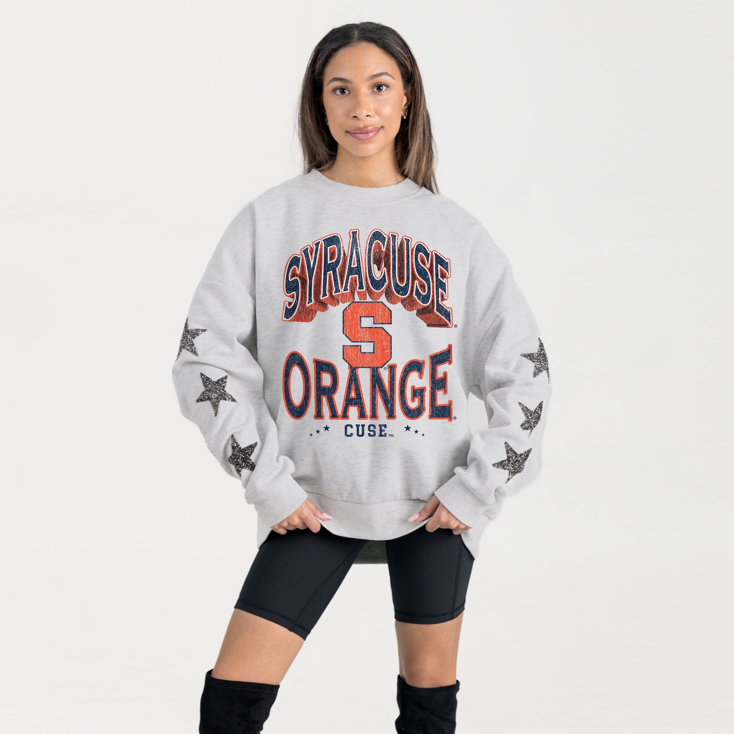 SYRACUSE ORANGE RESILIENCE STAR EMBELLISHED CREW SWEATSHIRT